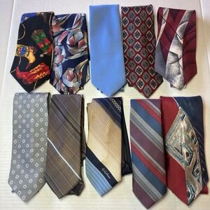 Men's Modern/Vintage Neck‎ Tie Lot Of 10 In Fair Condition. Wear Craft Etc